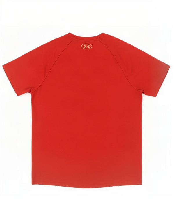 Under Armour Mens Heat Gear T-Shirt Top Small Red Geometric