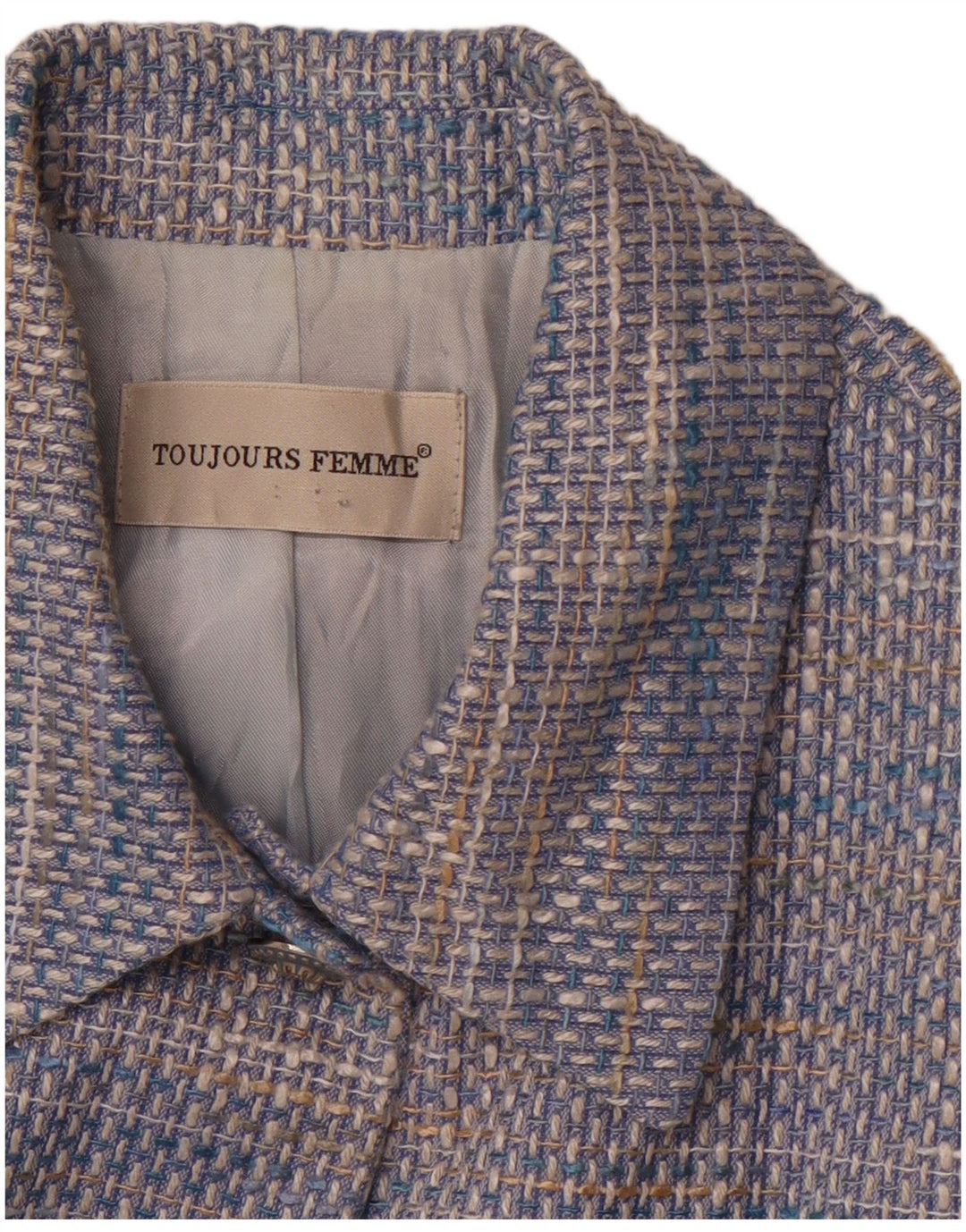 TOUJOURS Womens 5 Button Blazer Jacket UK 10 Small Blue
