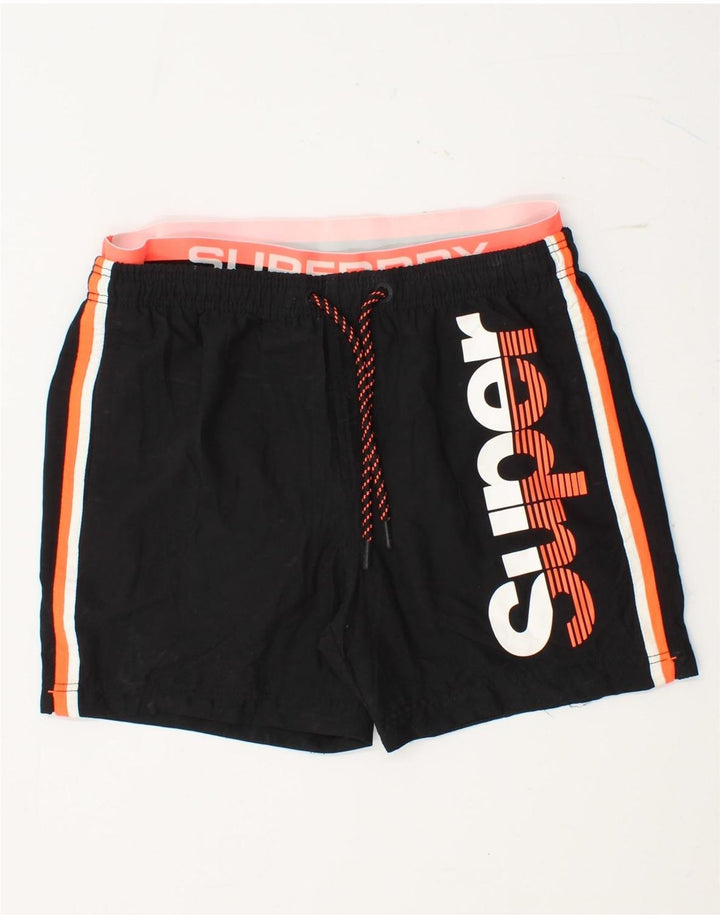 SUPERDRY Mens Graphic Swimming Shorts XL  Black Polyester