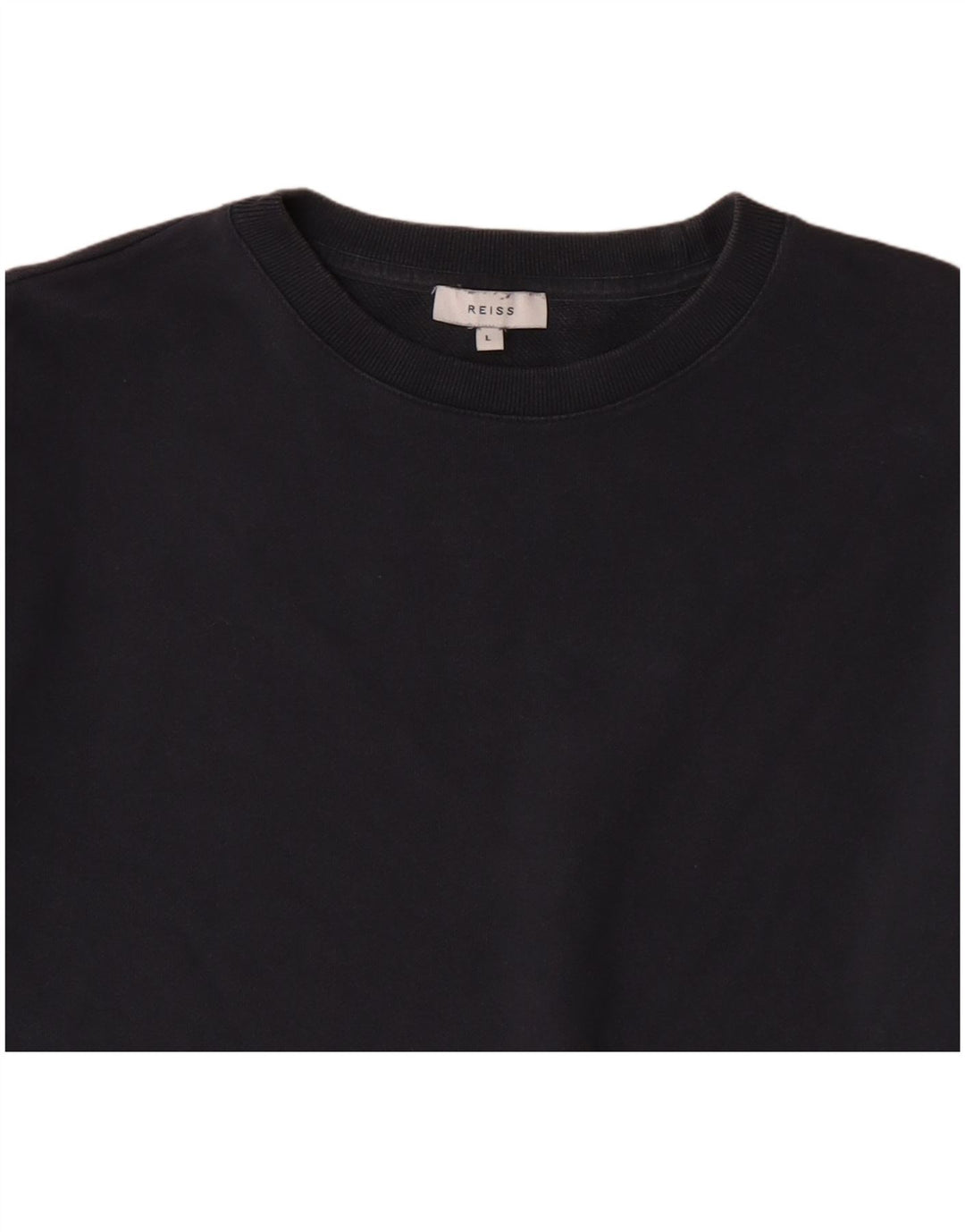 REISS Mens Sweatshirt Jumper Large Navy Blue Cotton