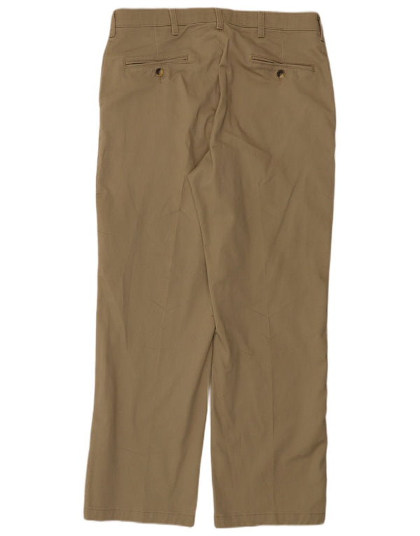 WRANGLER Mens Comfort Fit Straight Chino Trousers W34 L30 Beige Cotton