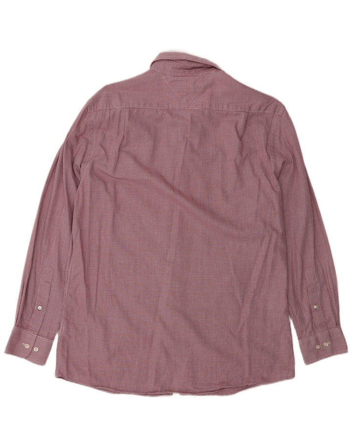 Tommy Hilfiger Mens Slim Fit Shirt Size 15 1/2 Medium Red Check