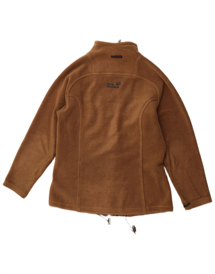 JACK WOLFSKIN Womens Oversized Fleece Jacket UK 6 XS Brown