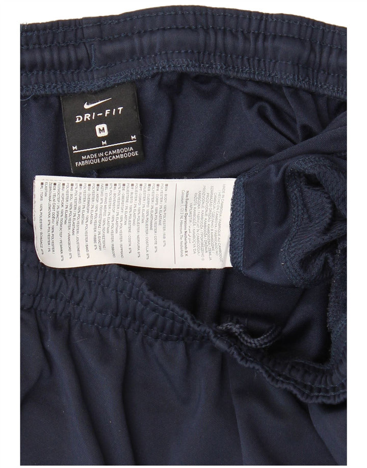 NIKE Mens Dri Fit Tracksuit Trousers Medium  Navy Blue Polyester