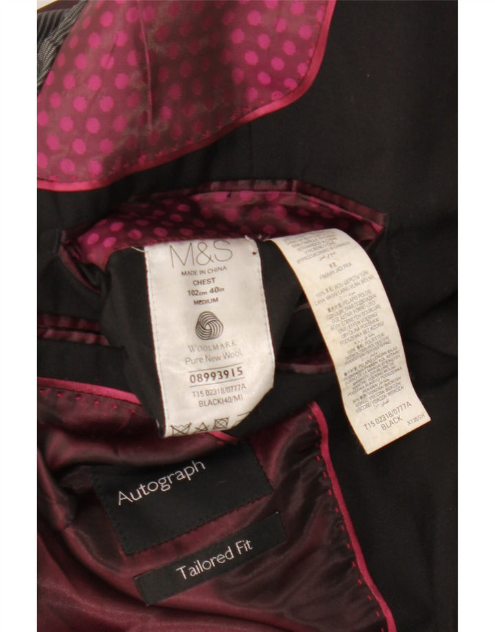 Marks & Spencer Mens Autograph 2 Button Blazer Jacket UK 40 Large Black