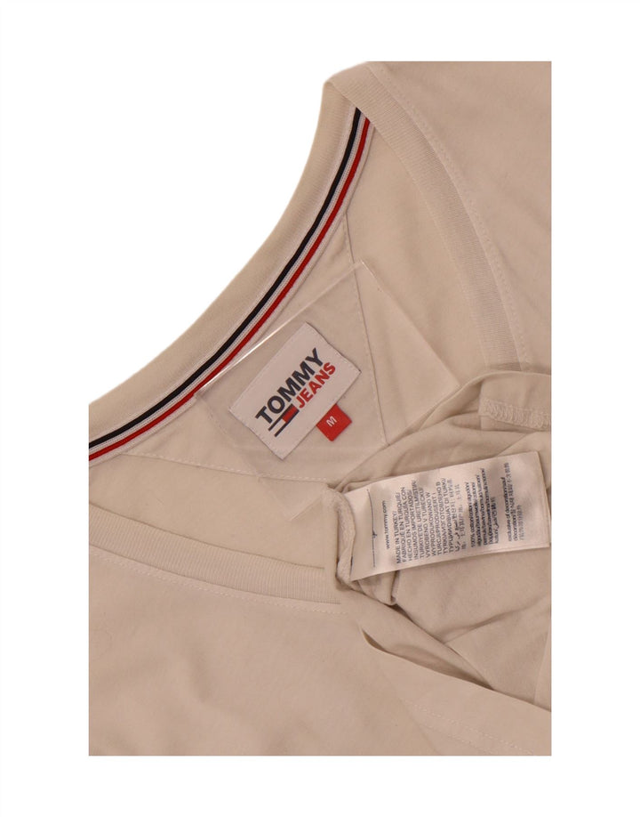 Tommy Hilfiger Womens T-Shirt Top UK 12 Medium White Cotton