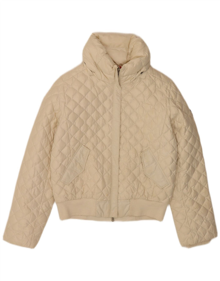 Conte of Florence Womens Quilted Padded Jacket IT 46 Large White Polyester
