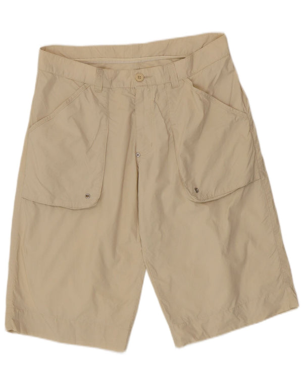 Sergio Tacchini Mens Casual Shorts IT 50 Large W34 Beige Cotton