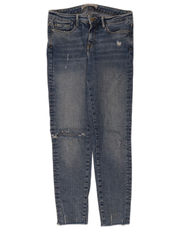 Zara Womens Distressed Slim Jeans EU 38 Small W28 L28 Blue Cotton