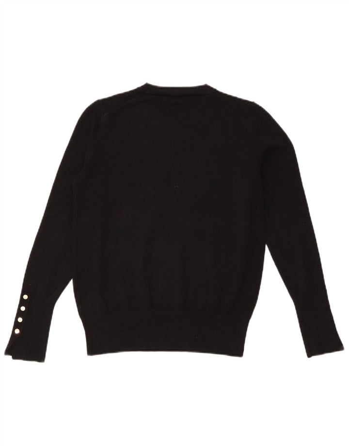Zara Womens Crew Neck Jumper Sweater UK 12 Medium Black