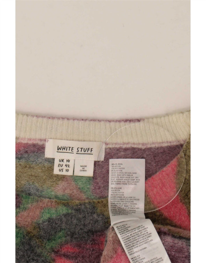 White Stuff Womens Boat Neck Jumper Sweater UK 14 Large Multicoloured