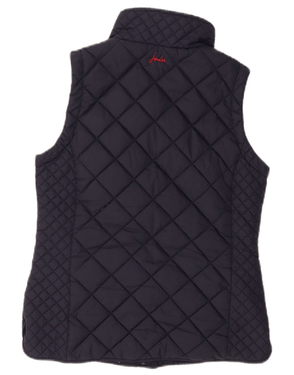 JOULES Womens Quilted Gilet UK 8 Small Navy Blue Polyester