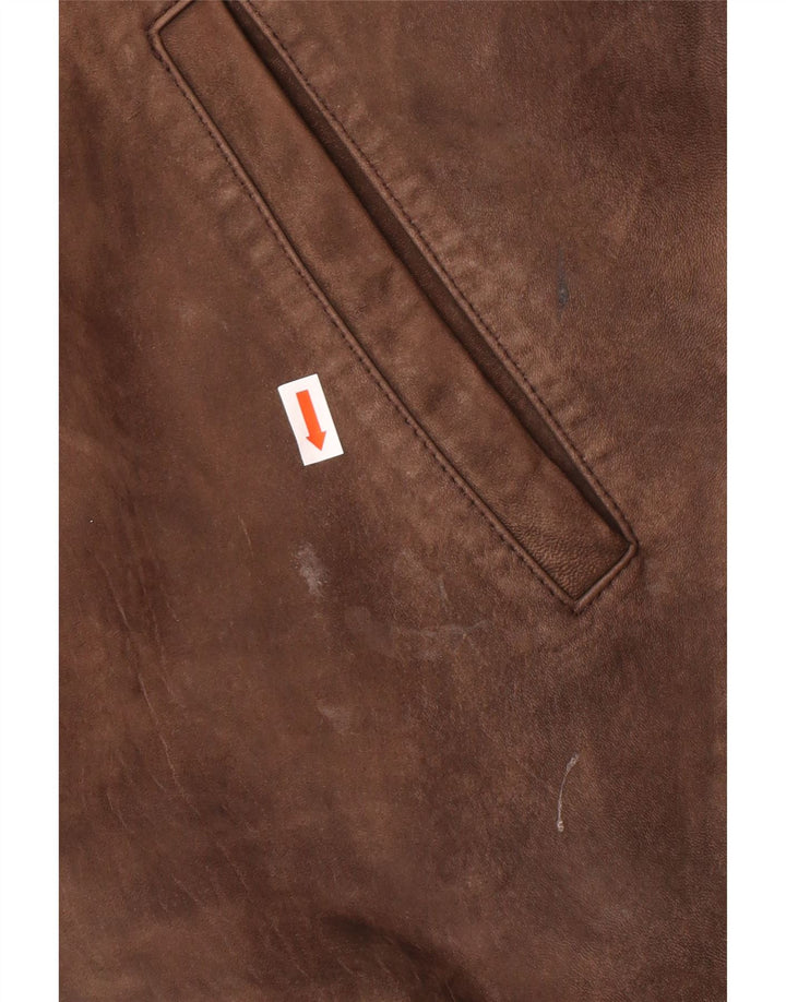 Vintage Mens Leather Jacket UK 42 XL Brown Leather