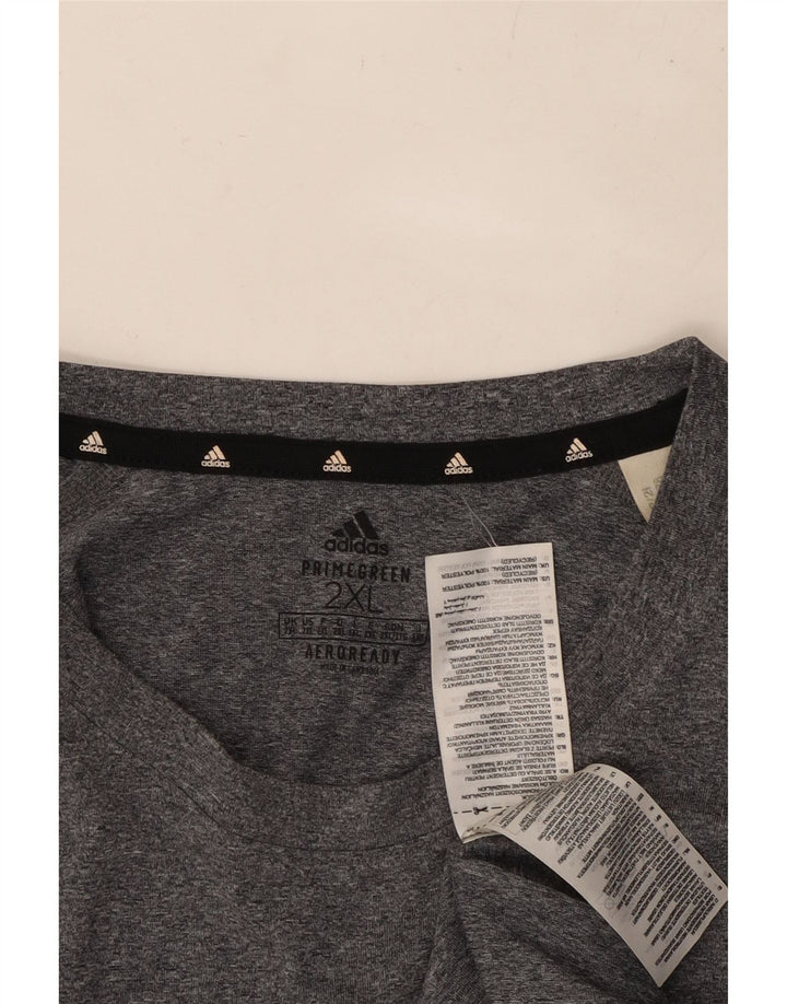ADIDAS Mens Aeroready T-Shirt Top 2XL Grey Polyester