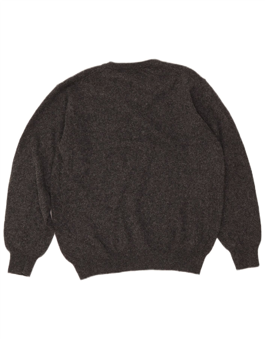 ZARA Mens V-Neck Jumper Sweater Medium Grey Wool