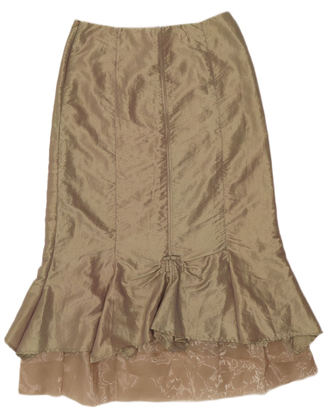 SASHA Womens Maxi Trumpet Skirt US 12 Large W32  Gold Nylon