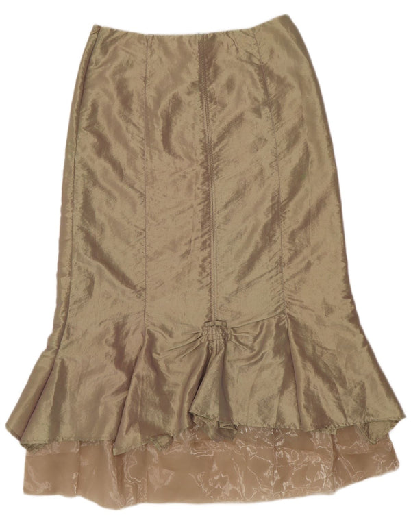 SASHA Womens Maxi Trumpet Skirt US 12 Large W32  Gold Nylon