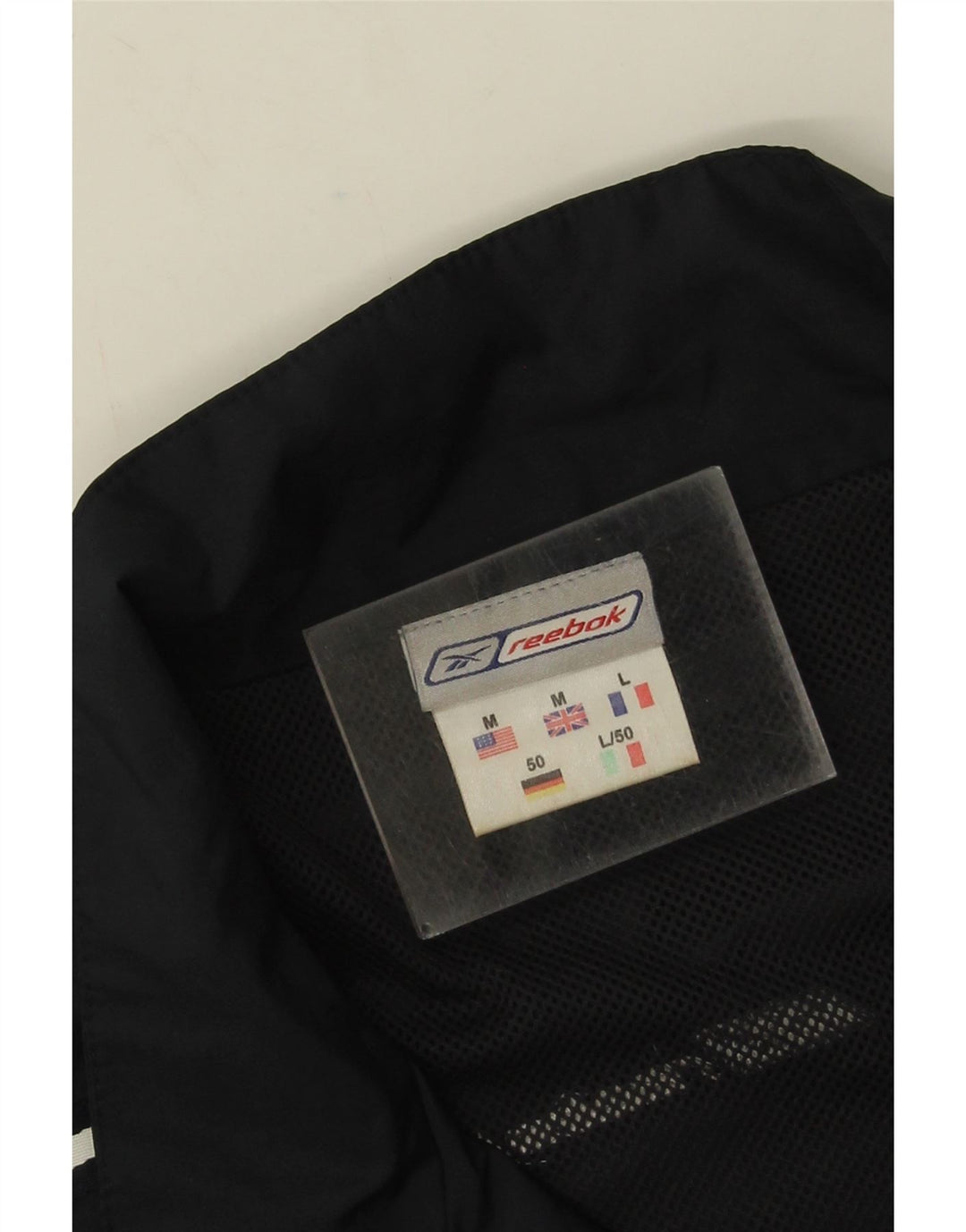 Reebok Mens Loose Fit Tracksuit Top Jacket Medium Black Colourblock