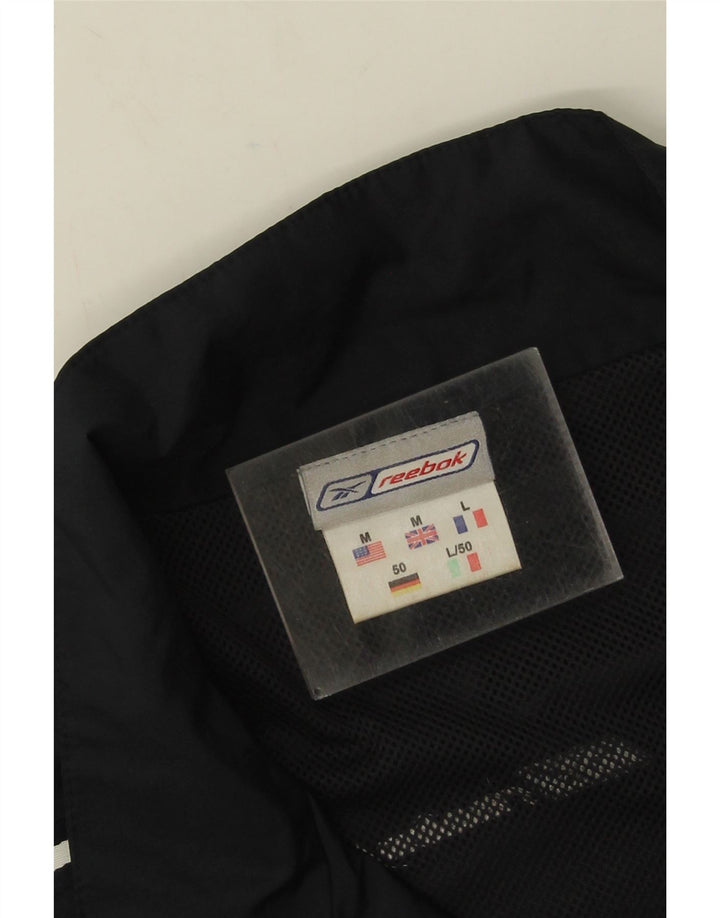 Reebok Mens Loose Fit Tracksuit Top Jacket Medium Black Colourblock