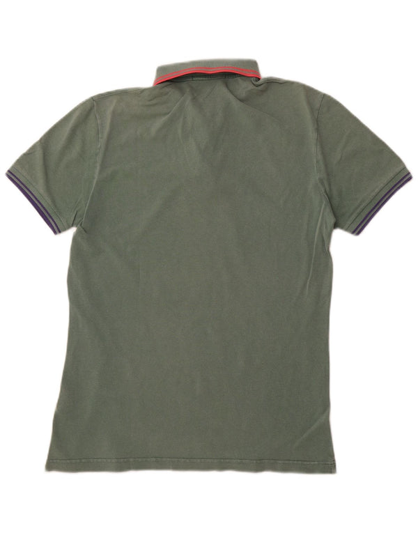 FRED PERRY Mens Slim Fit Polo Shirt Small Green Cotton