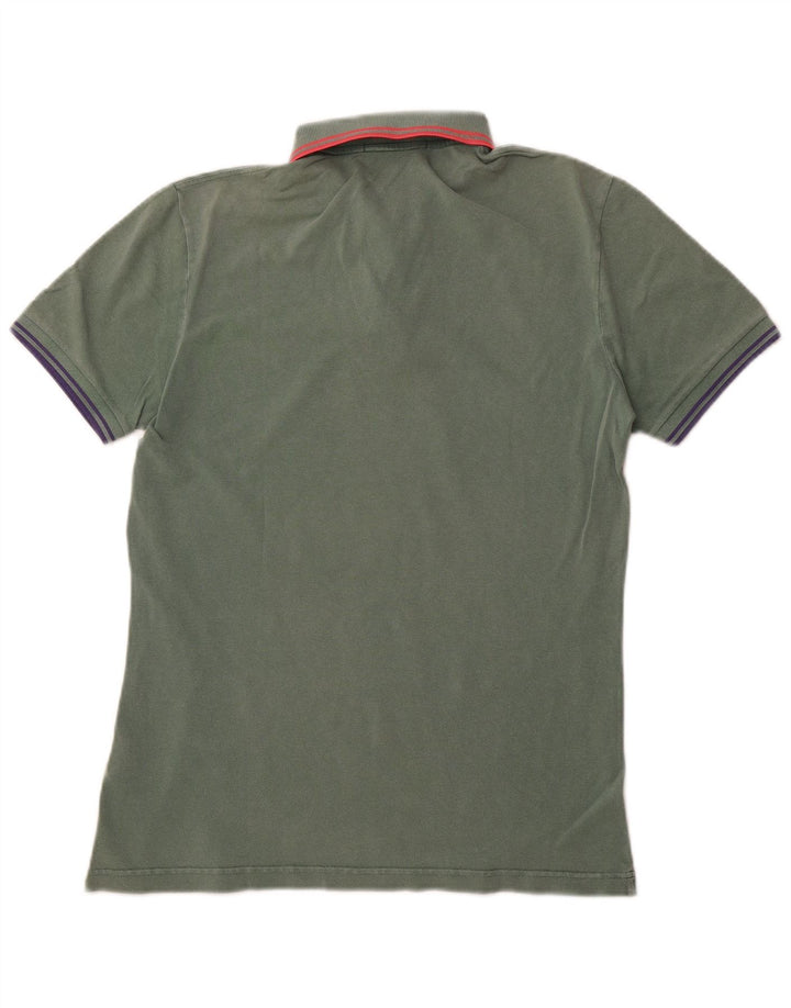 FRED PERRY Mens Slim Fit Polo Shirt Small Green Cotton