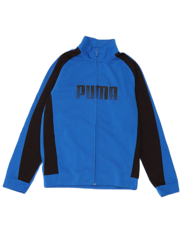 Puma Boys Graphic Tracksuit Top Jacket 11-12 Years Blue Colourblock