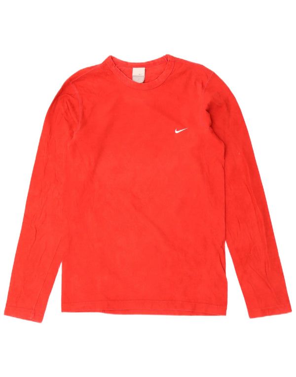 Nike Mens Top Long Sleeve UK 36/38 Small Red Cotton