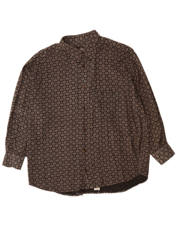 GP. BELLINI & COMPANY Mens Shirt Medium Black Geometric Viscose