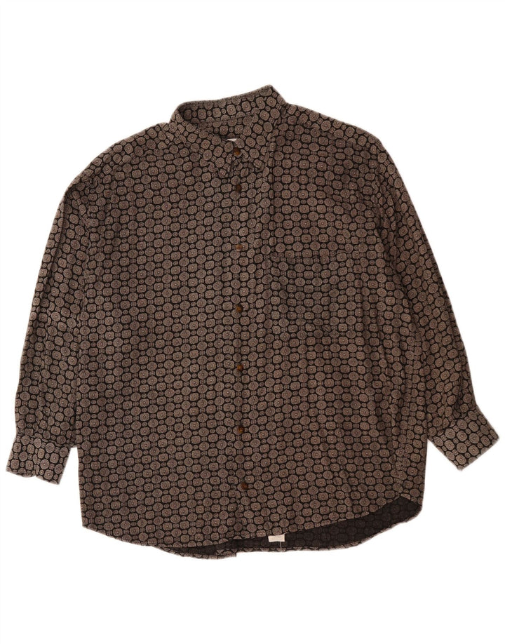 GP. BELLINI & COMPANY Mens Shirt Medium Black Geometric Viscose