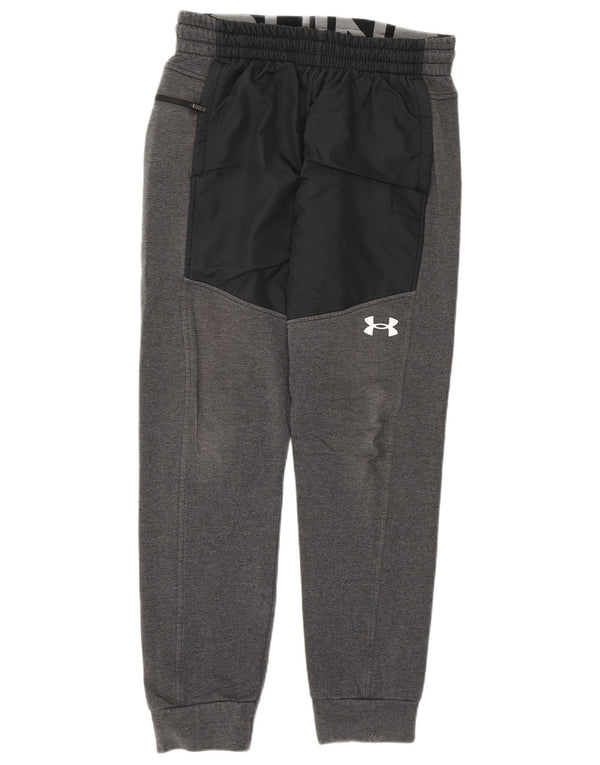 Under Armour Mens Tracksuit Trousers Joggers Medium Grey Colourblock Cotton