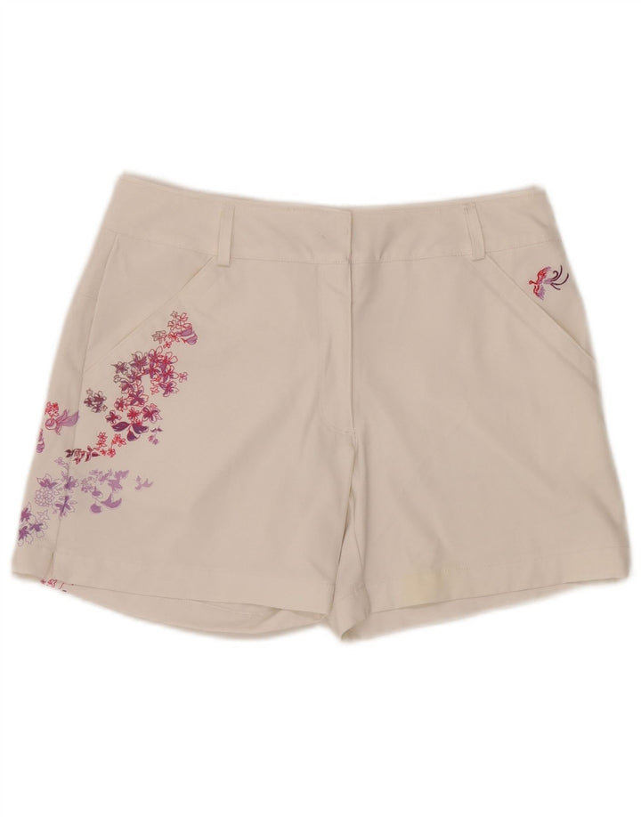 Nike Womens Golf Graphic Chino Shorts Small W28 White Floral Polyester