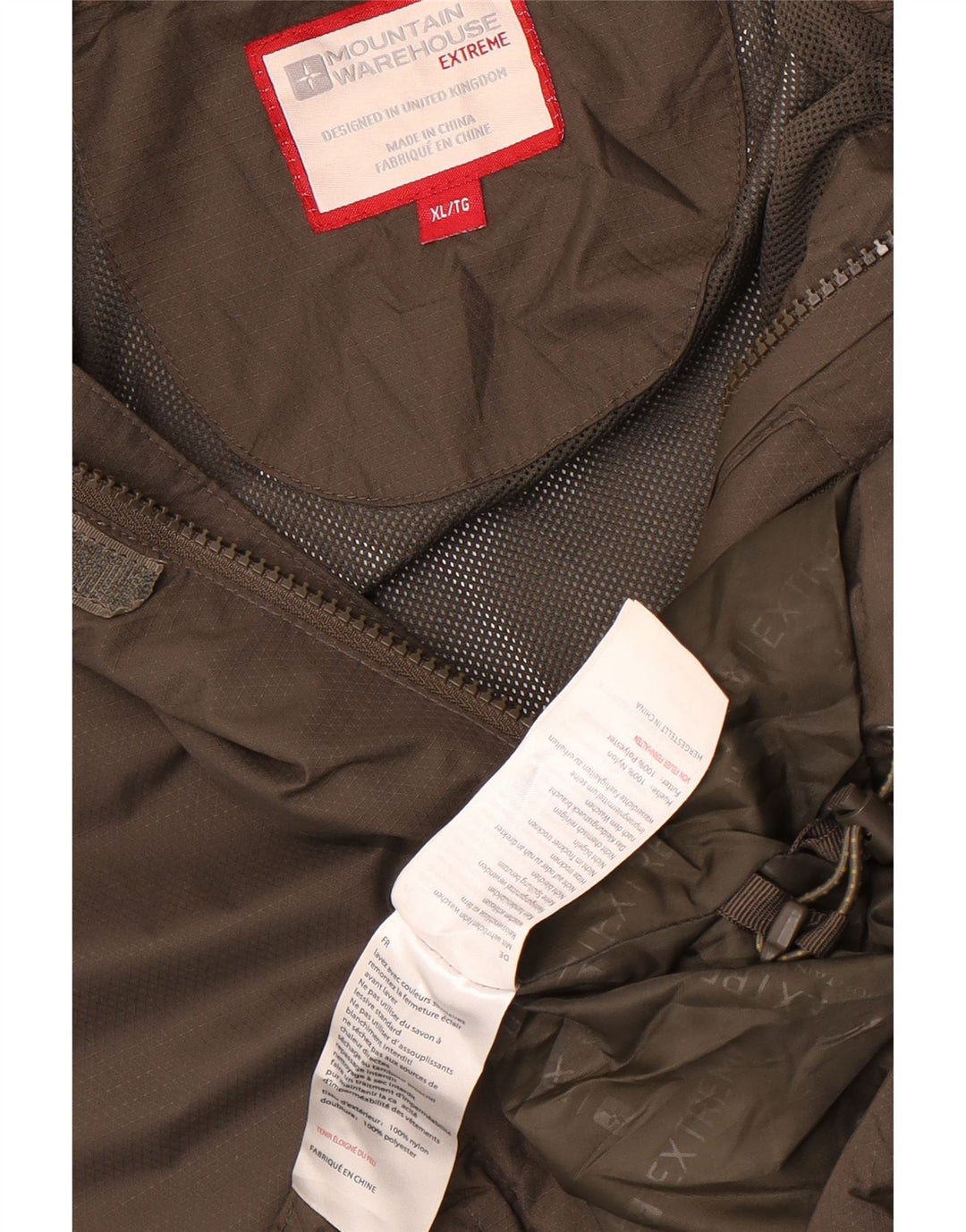 Mountain Warehouse Mens Rain Jacket UK 42 XL Khaki Nylon