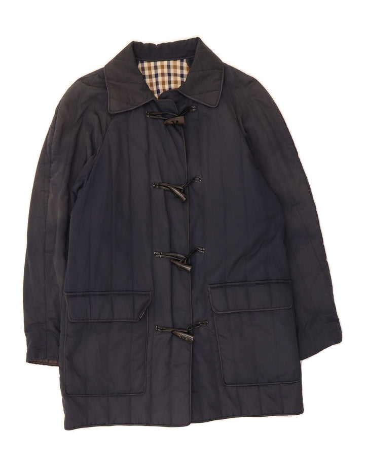 AQUASCUTUM Womens Duffle Coat UK 16 Large Navy Blue Vintage Aquascutum and Second-Hand Aquascutum from Messina Hembry 