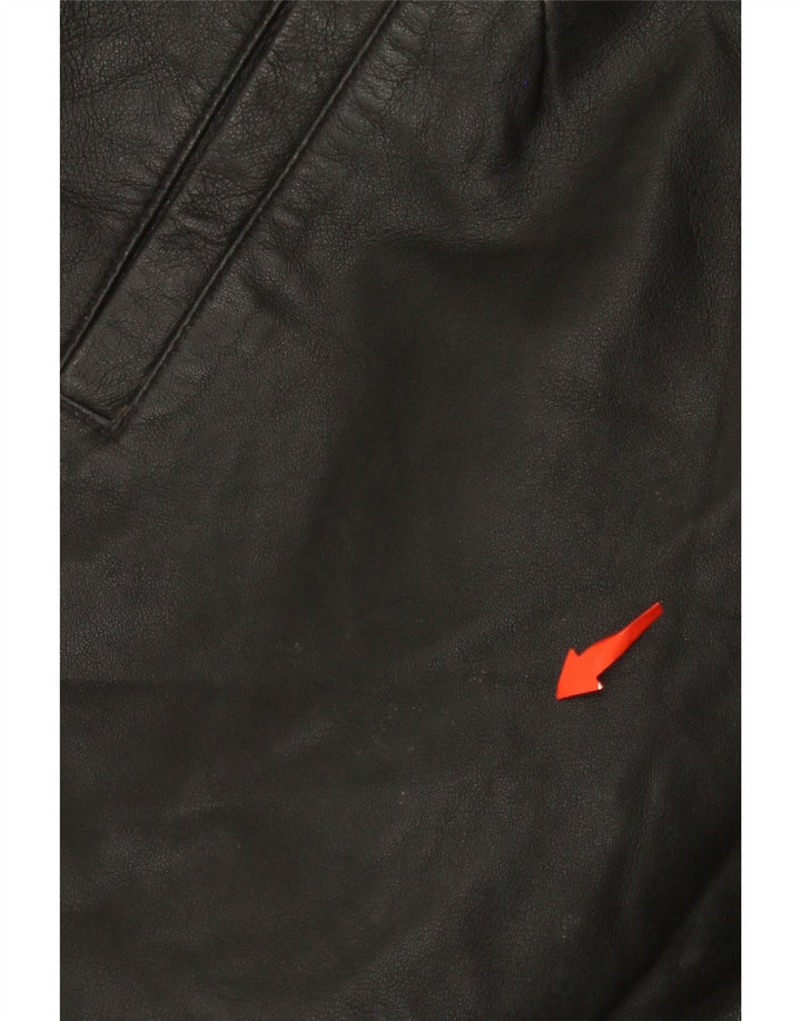 MISS JOY Womens High Waist Leather Shorts EU 38 Medium W25  Black Leather