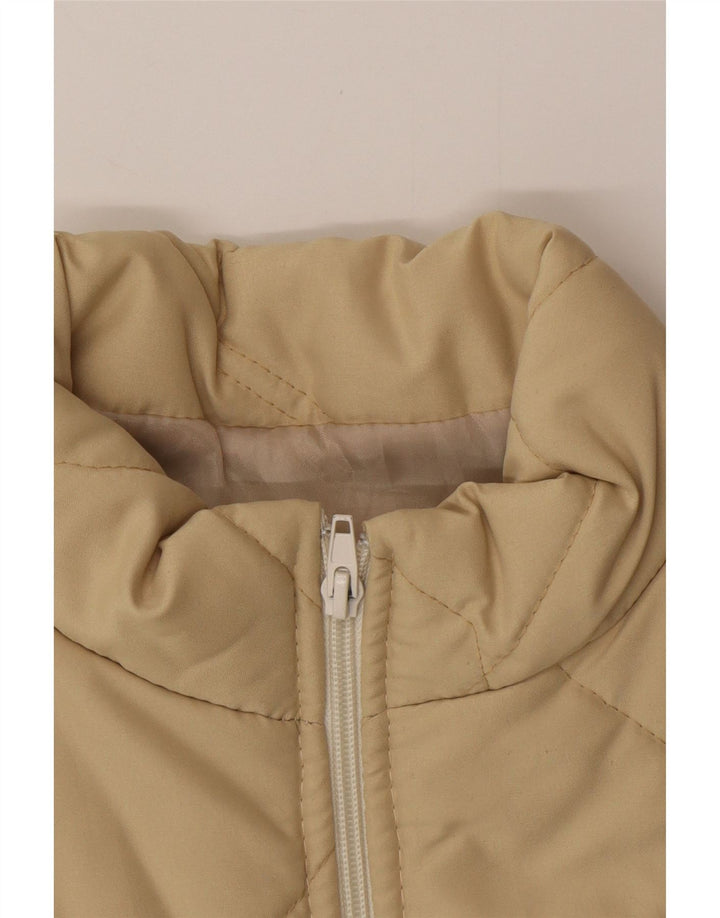 VINTAGE Womens Padded Gilet UK 12 Medium Beige