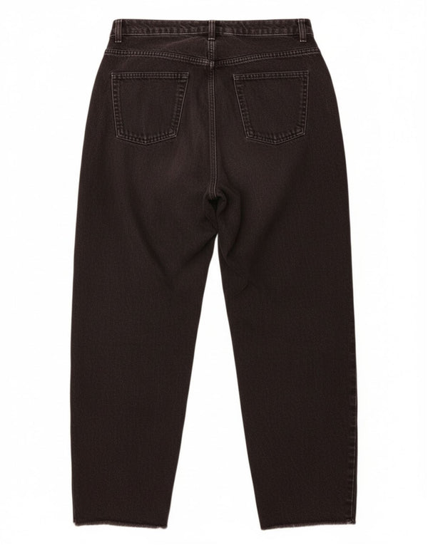 Zara Womens High Waist Cropped Jeans EU 40 Medium W30 L25 Black