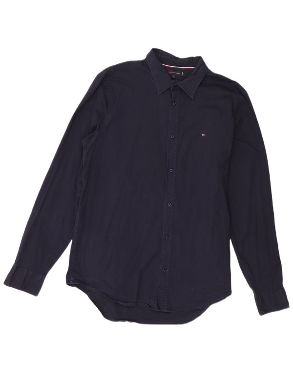 Tommy Hilfiger Mens Slim Fit Shirt XL Navy Blue Cotton