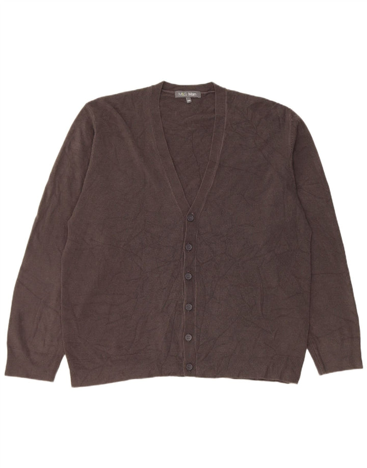 Marks & Spencer Mens Cardigan Sweater 2XL Grey Acrylic
