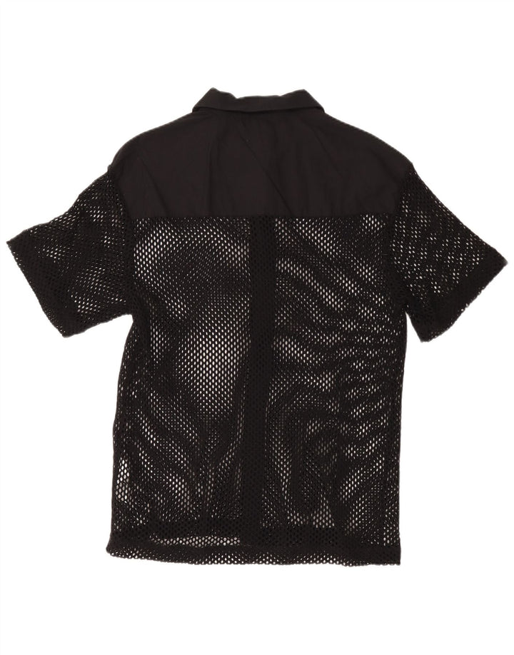 Zara Mens Short Sleeve Shirt Medium Black Cotton