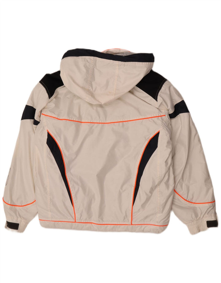 Pyramid Mens Hooded Ski Jacket UK 36 Small White Colourblock Nylon