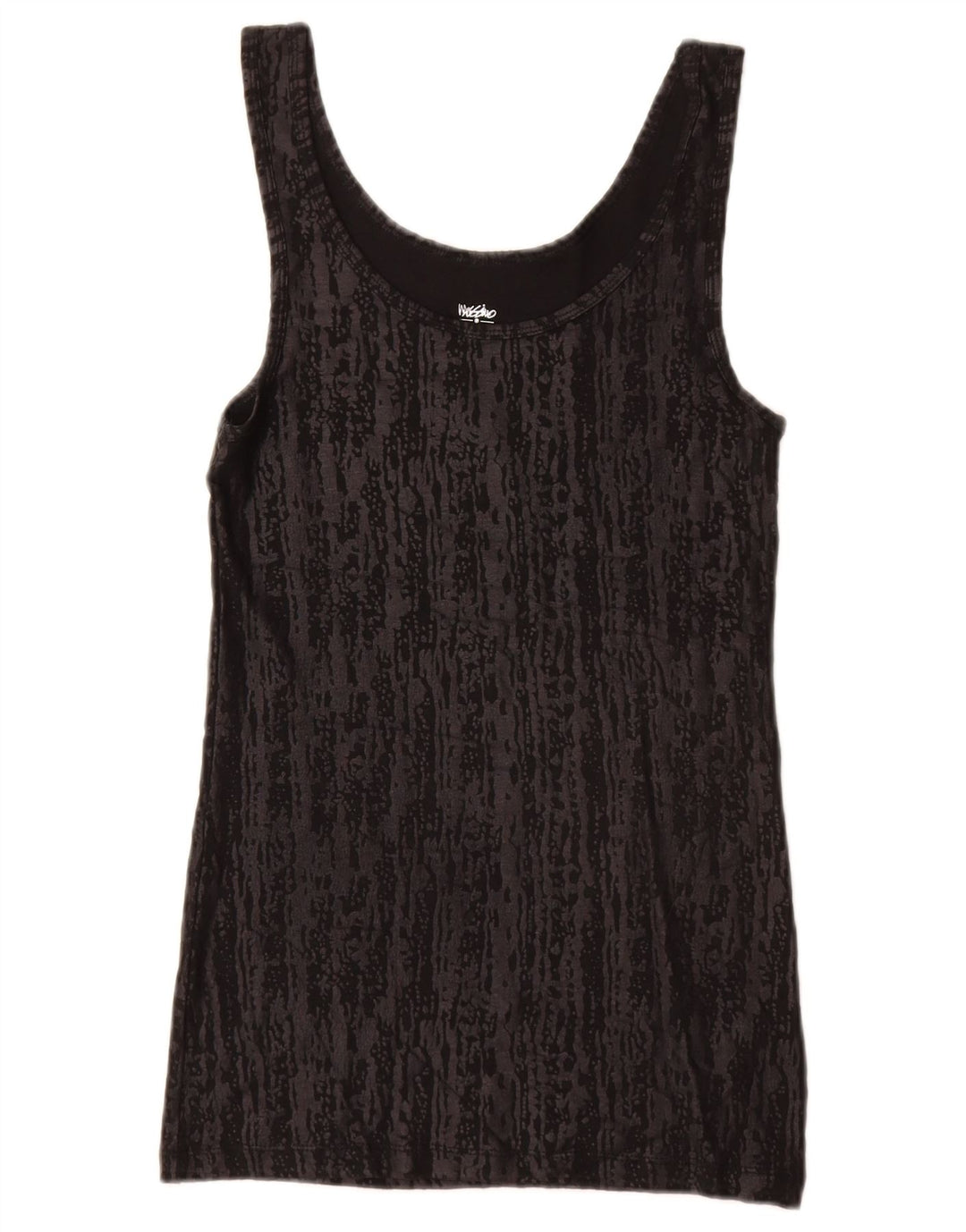 MOSSIMO Womens Vest Top UK 12 Medium Black Animal Print Cotton