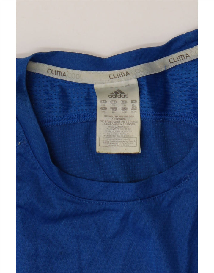 Adidas Mens Climacool T-Shirt Top 2XL Blue Polyester