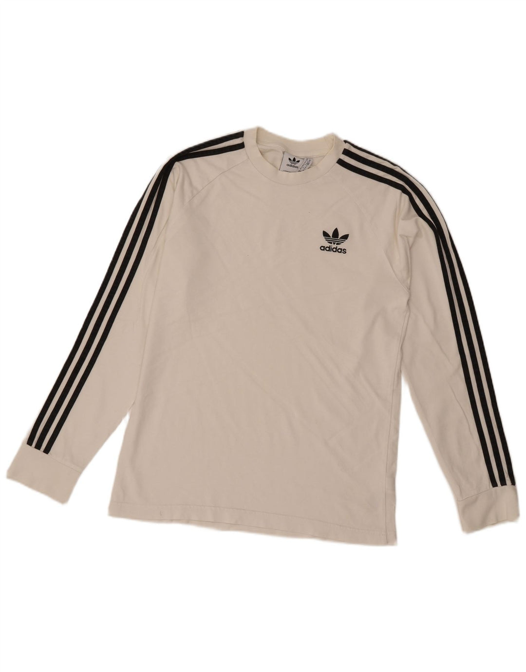 Adidas Mens Top Long Sleeve Medium White Cotton