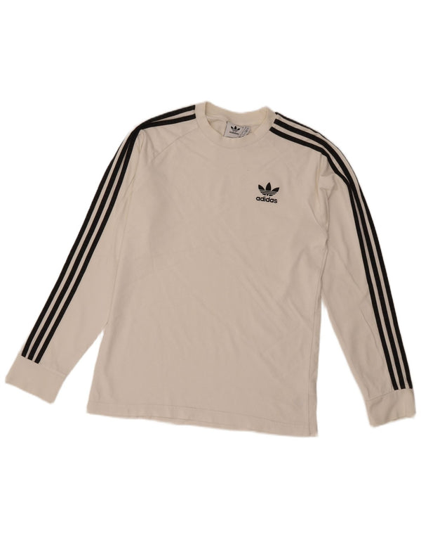 Adidas Mens Top Long Sleeve Medium White Cotton