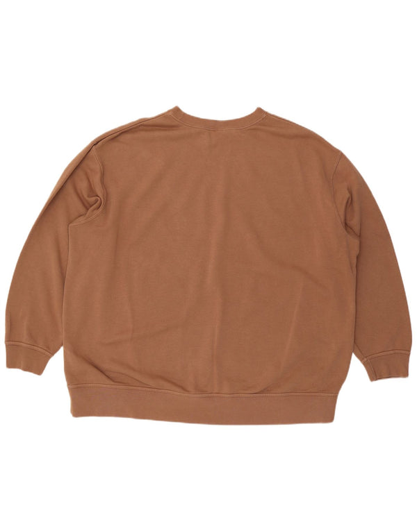 NIKE Womens Oversized Sweatshirt Jumper UK 20 2XL Brown Cotton
