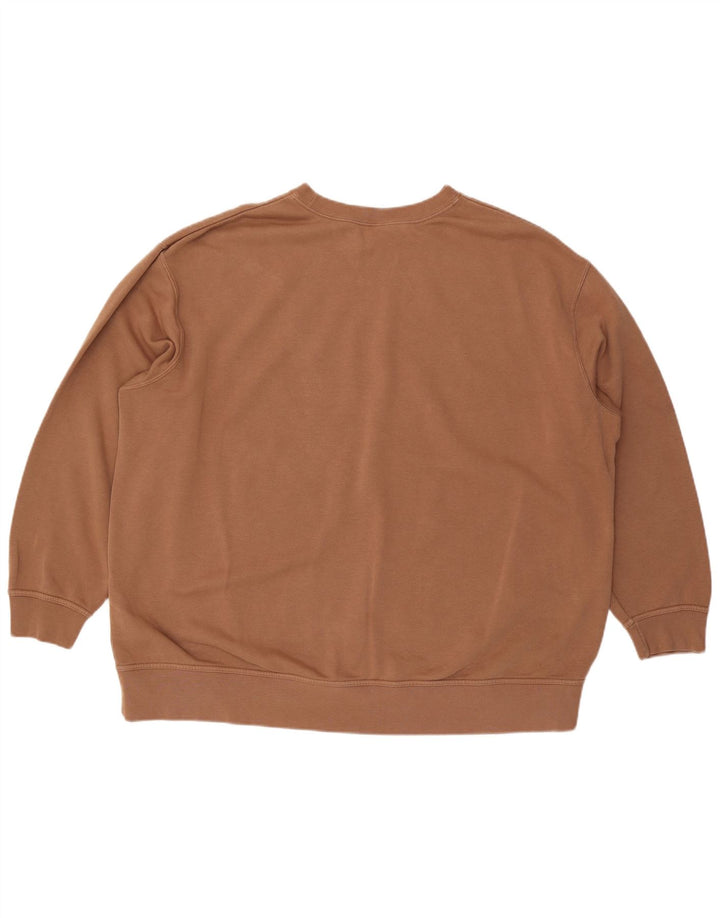 NIKE Womens Oversized Sweatshirt Jumper UK 20 2XL Brown Cotton