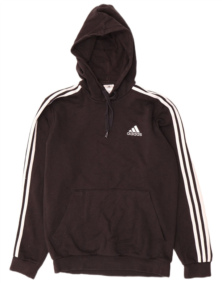 Adidas Mens Hoodie Jumper Small Black Polyester