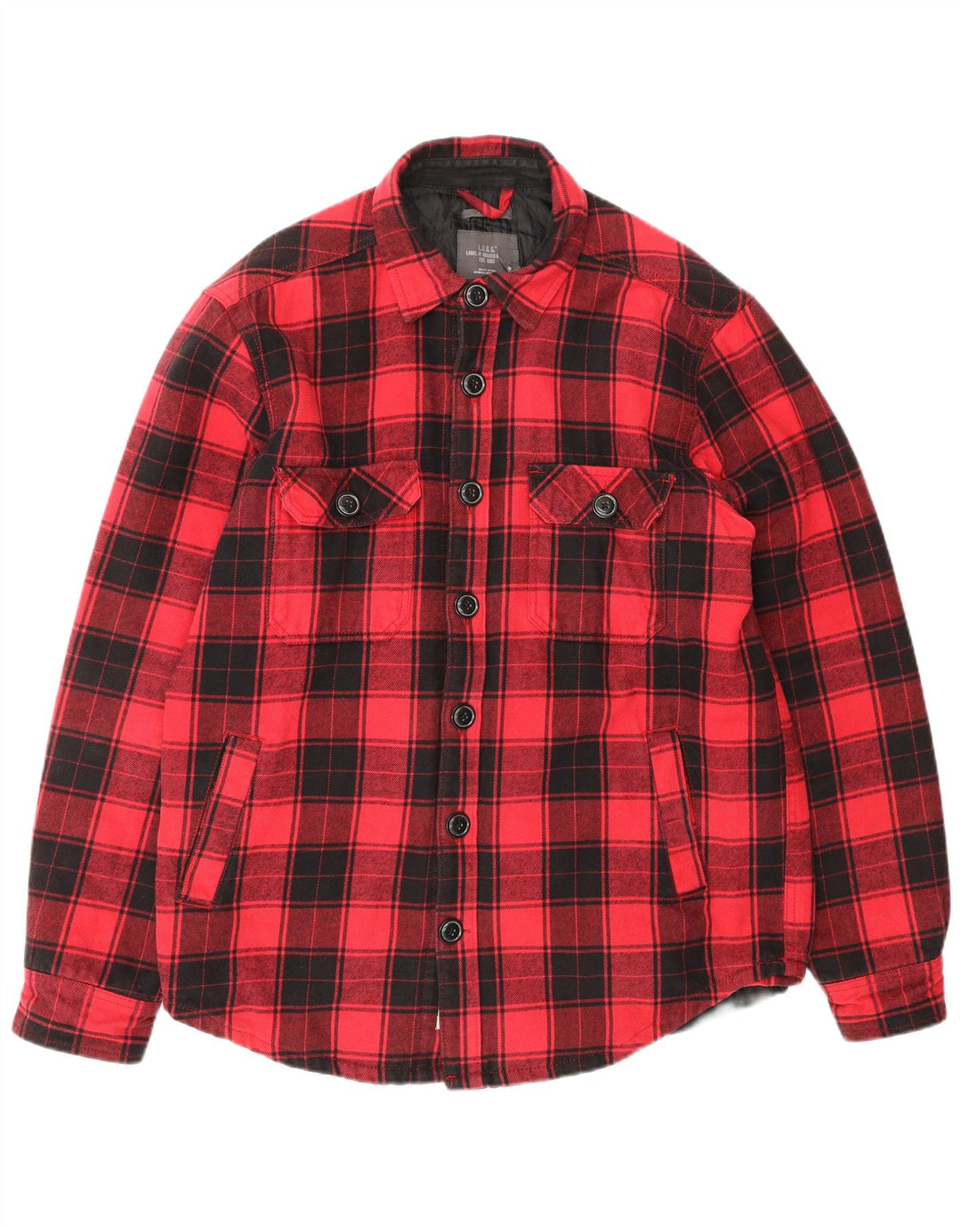 H&M Mens Lumberjack Flannel Shirt Large Pink Check Cotton