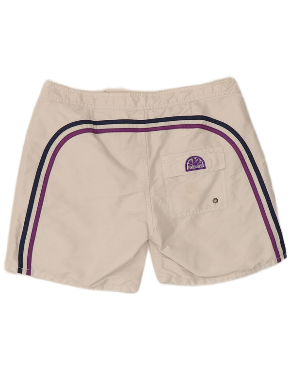 Sundek Mens Swimming Shorts Large  White Polyester