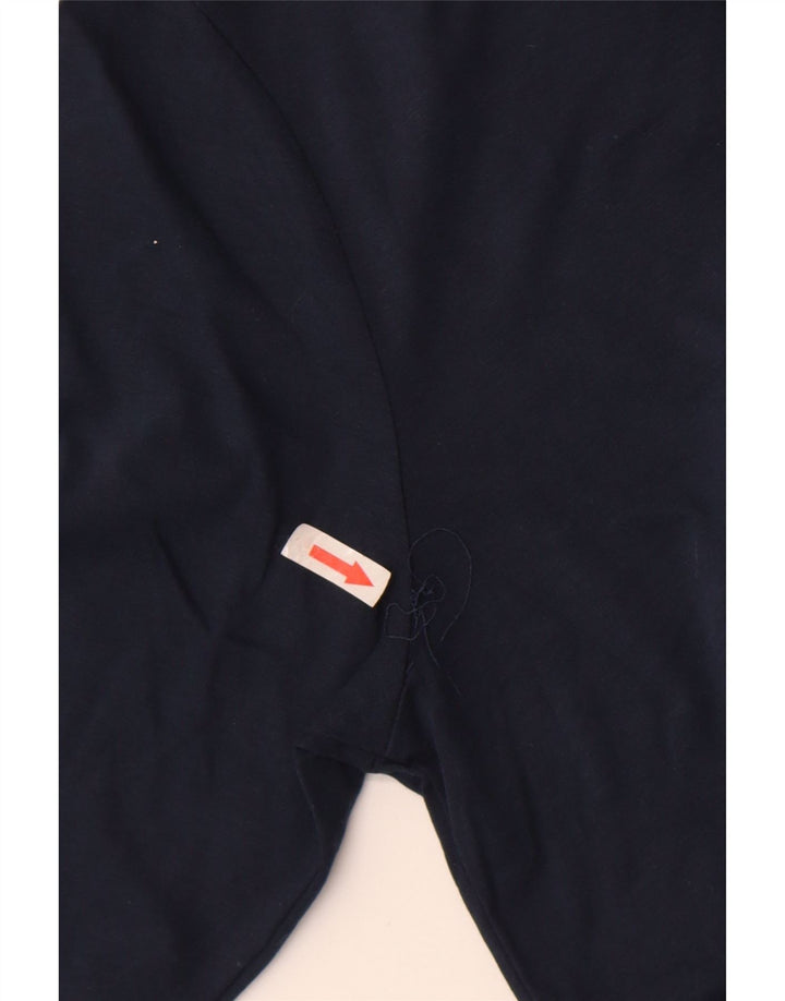 All Saints Mens Top Long Sleeve Small Navy Blue Cotton